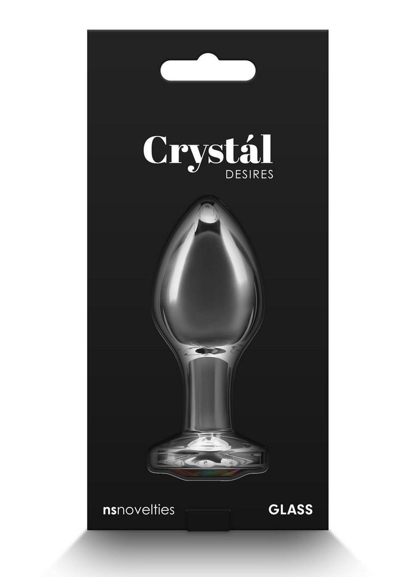 Crystal Desires Rainbow Gem Glass Anal Plugs - Medium