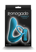 Renegade Slingshot II Rechargeable Silicone Cock Ring & Prostate Plug with Remote Control - Teal