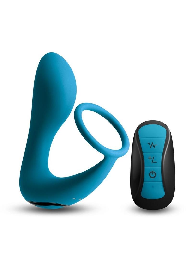 Renegade Slingshot II Rechargeable Silicone Cock Ring & Prostate Plug with Remote Control - Teal