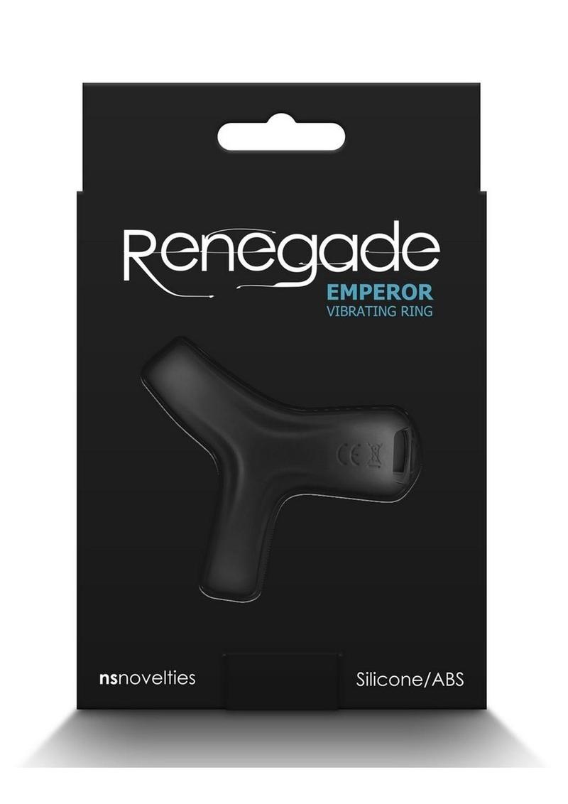Renegade Emperor Rechargeable Silicone Vibrating Cock Ring - Black
