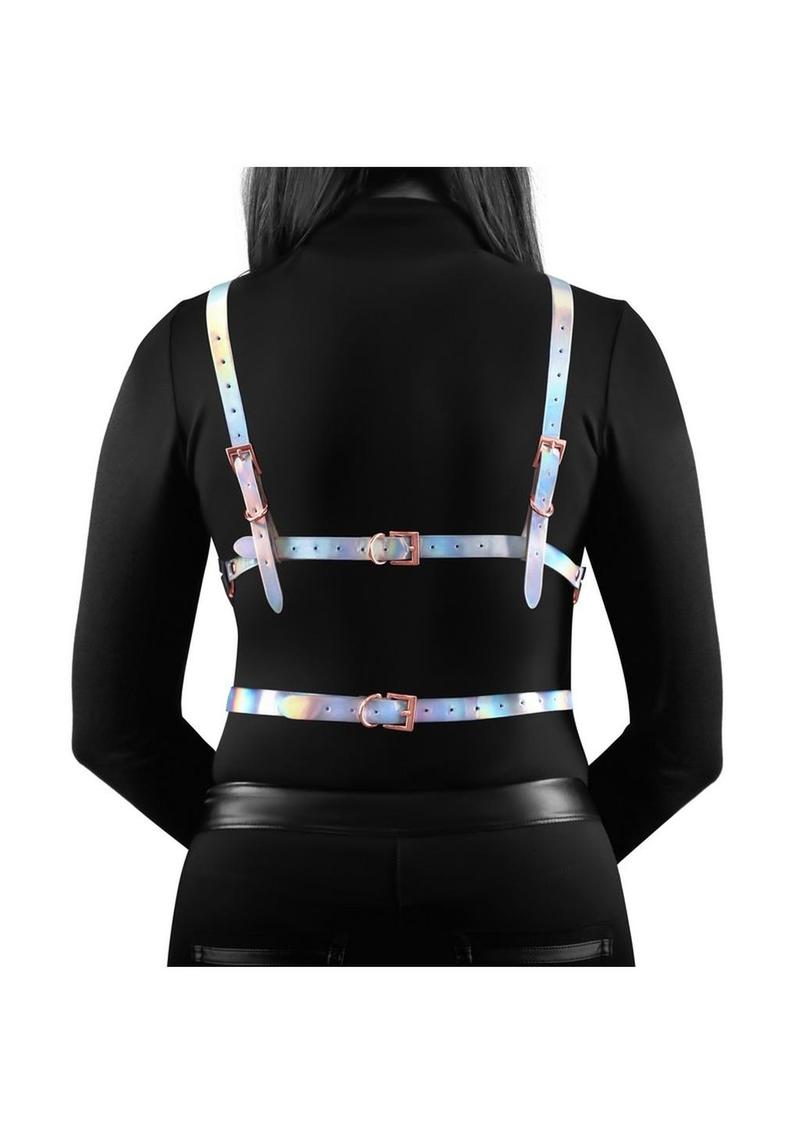 Cosmo Harness Risque Chest Harness - Large/XLarge - Rainbow