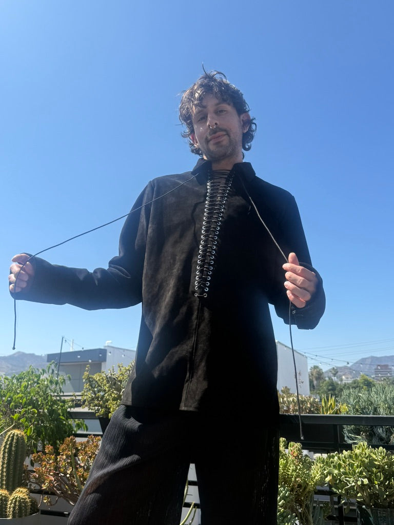 LUDOVIC DE SAINT SERNIN Alan Shirt Black Leather
