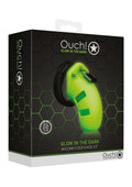 Ouch Model 20 Silicone Cock Cage 3.5in Glow in the Dark - Green
