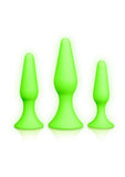 Ouch! Butt Plug Set Glow in the Dark - Green
