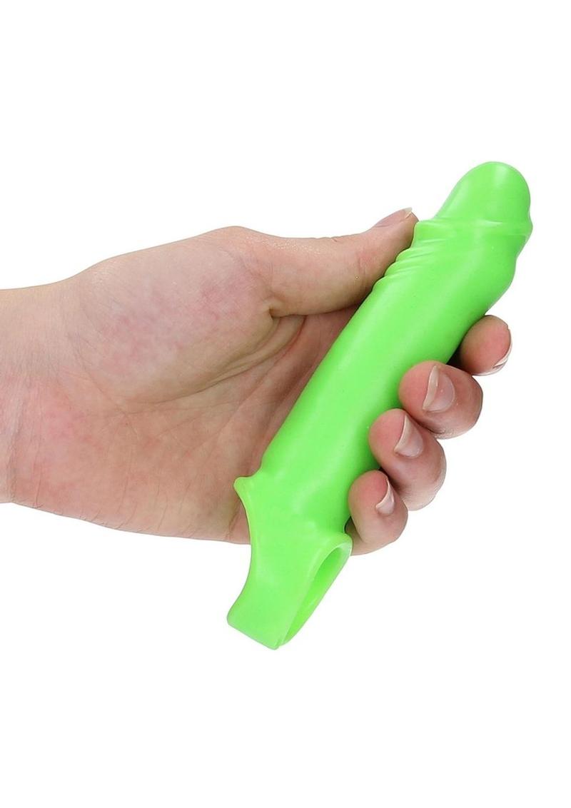 Ouch! Smooth Strechy Penis Sleeve Glow in the Dark - Green