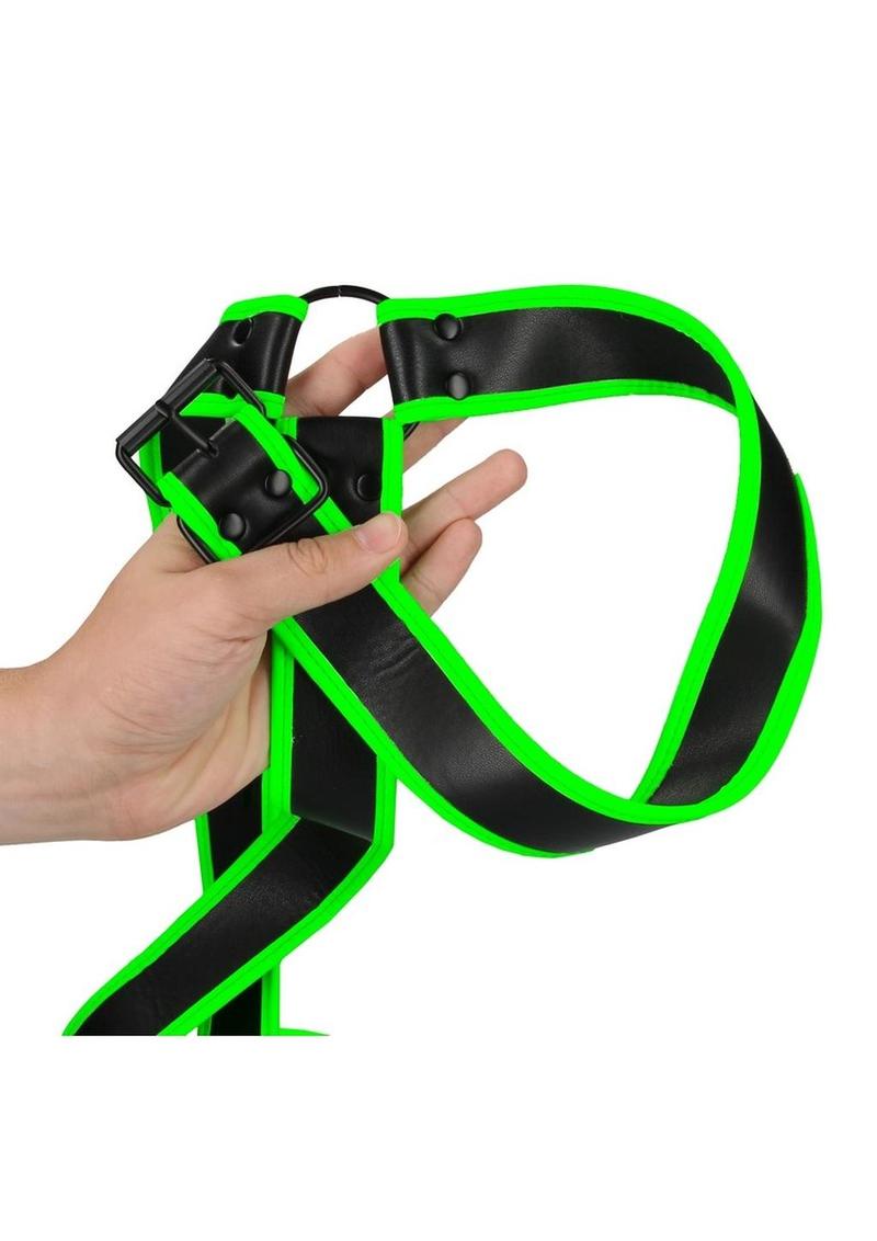 Ouch! Gladiator Harness Glow in the Dark - Small/Medium - Green