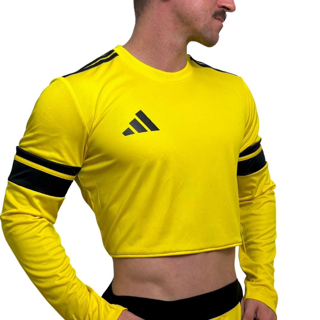 Adidas Neo Yellow Long Sleeve Crop Top BY SNEAKERMASK