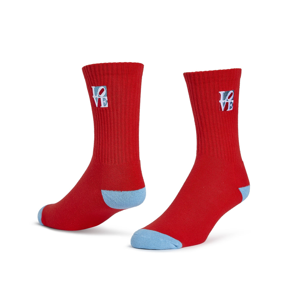 Robert Indiana Love Crew Socks - Red