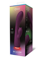 OVO Beacon Rechargeable Silicone Dual Stim Vibrator - Purple