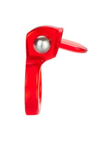 Couple's Enhancers Clit Flicker Vibrating Cock Ring with Clitoral Stimulation - Red