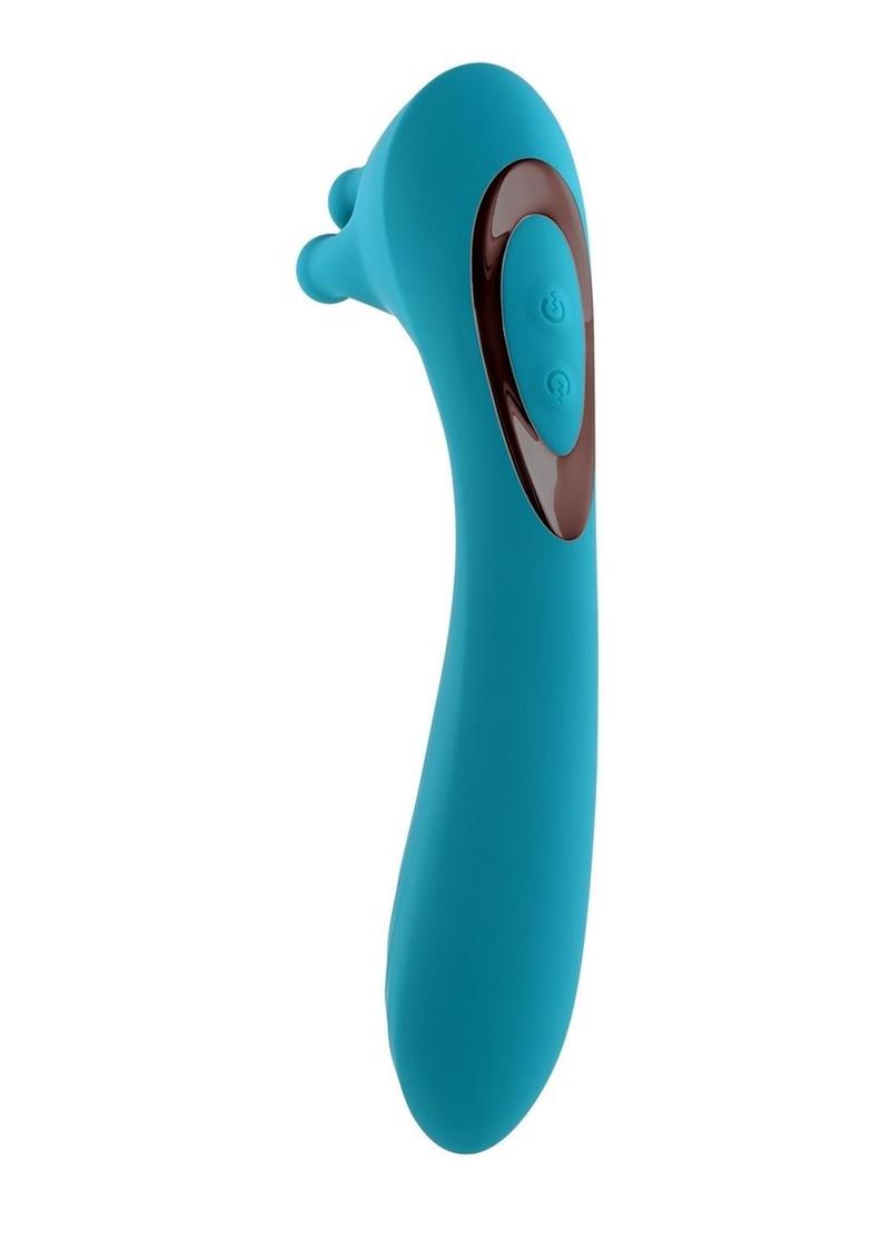 Heads or Tails Silicone Rechargeable Dual Vibrator - Teal