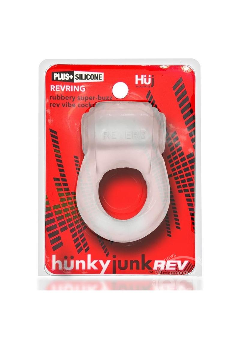 Hunkyjunk Revring Reverb Vibrating Cock Ring - Clear Ice