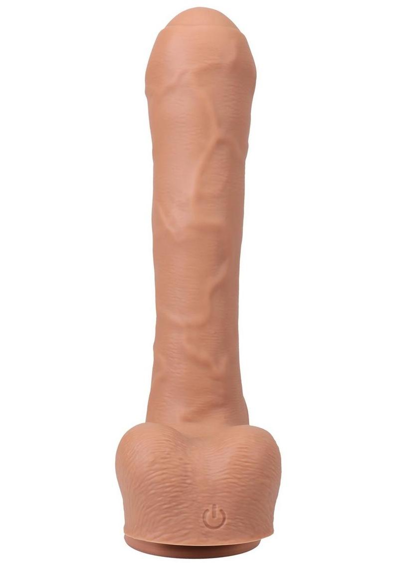 Fort Troff's Uncut Thruster Rechargeable Silicone Mini Machine Dildo - Caramel