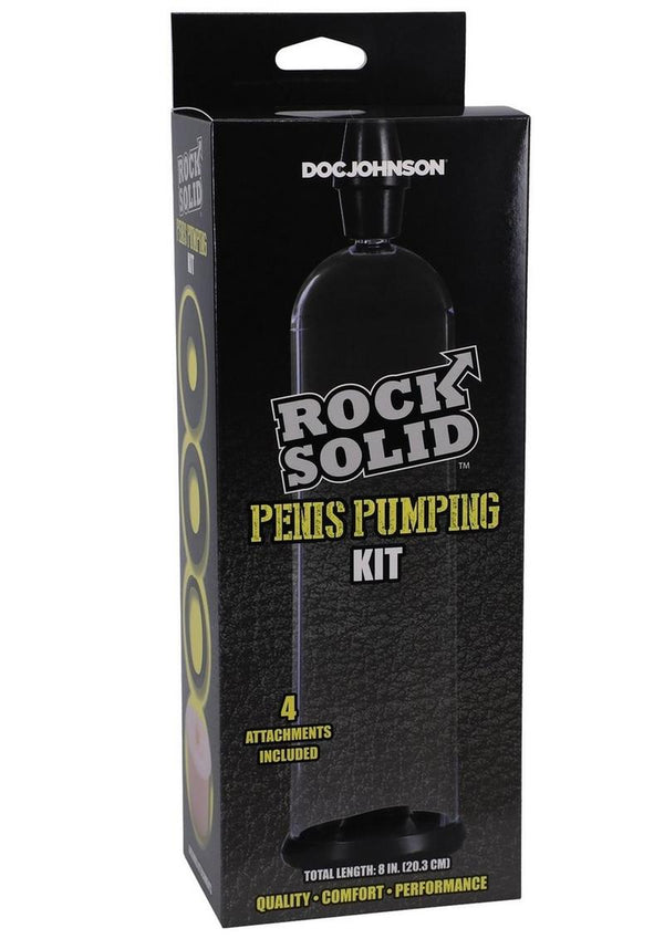 Rock Solid Penis Pumping Kit - Black/Clear