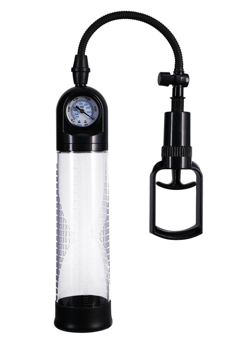 Rock Solid Boost It Penis Pump with Gauge - Black/Clear