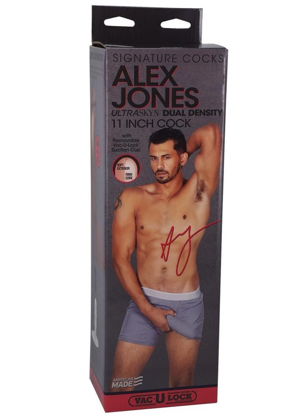 Doc Johnson Signature Cocks Ultraskyn Alex Jones Dildo with Removable Suction Cup 11in - Caramel