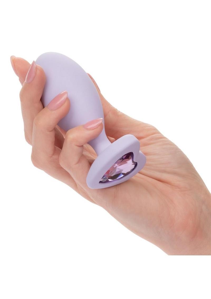 First Time Crystal Booty Duo Silicone Anal Plug (2 Pack) - Purple