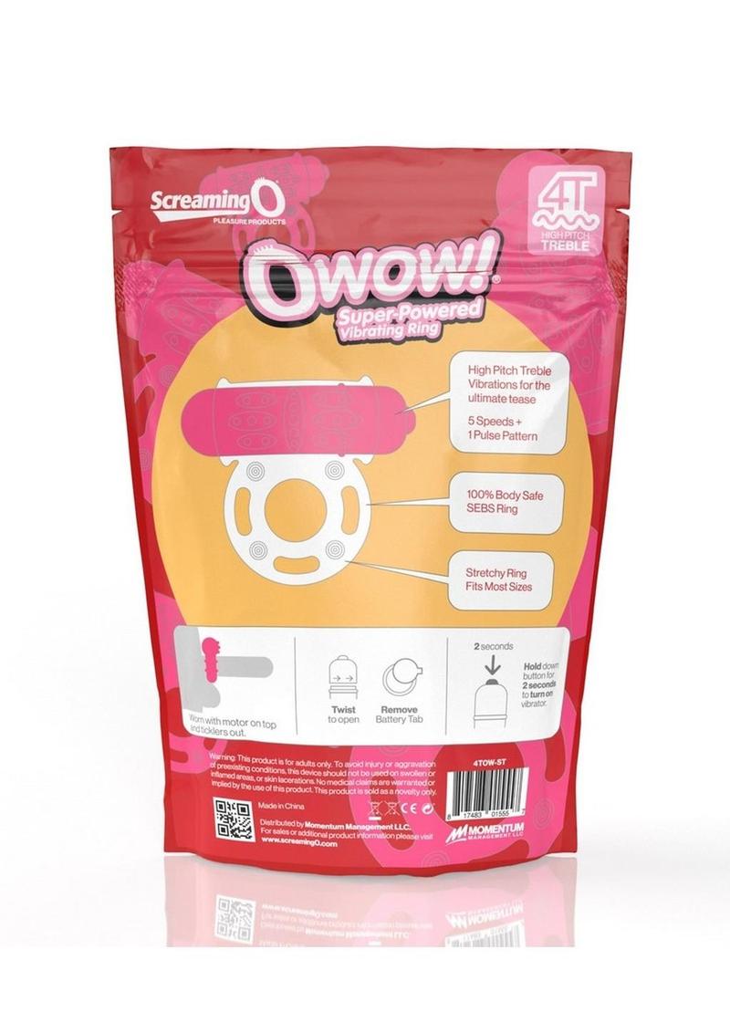 Screaming O 4T O Wow Vibrating Ring - Strawberry