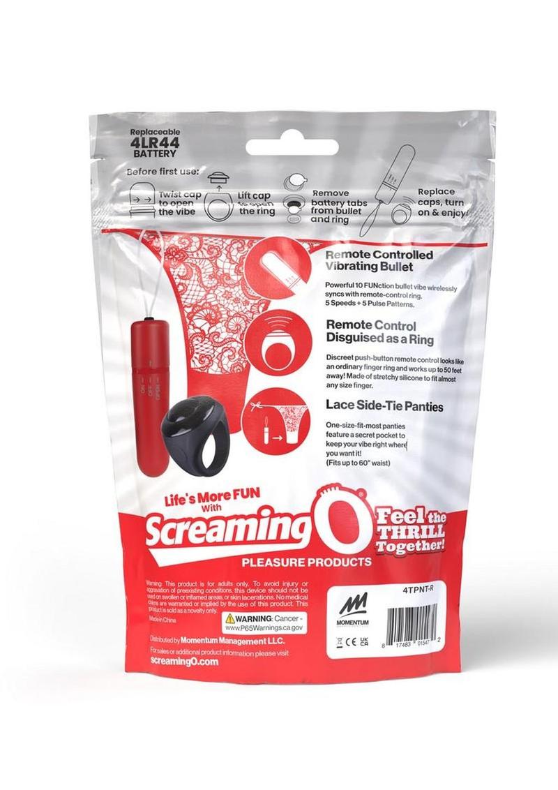 Screaming O My Secret 4T Panty Vibe with Remote Control - Red