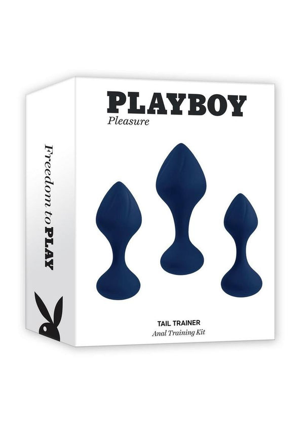 Playboy Tail Trainer Silicone Anal Kit (3 Piece) - Navy