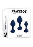 Playboy Tail Trainer Silicone Anal Kit (3 Piece) - Navy