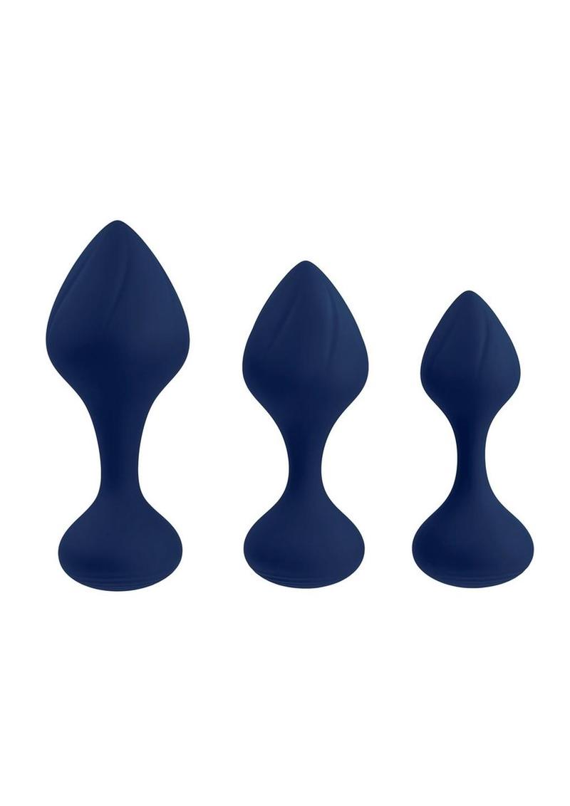 Playboy Tail Trainer Silicone Anal Kit (3 Piece) - Navy