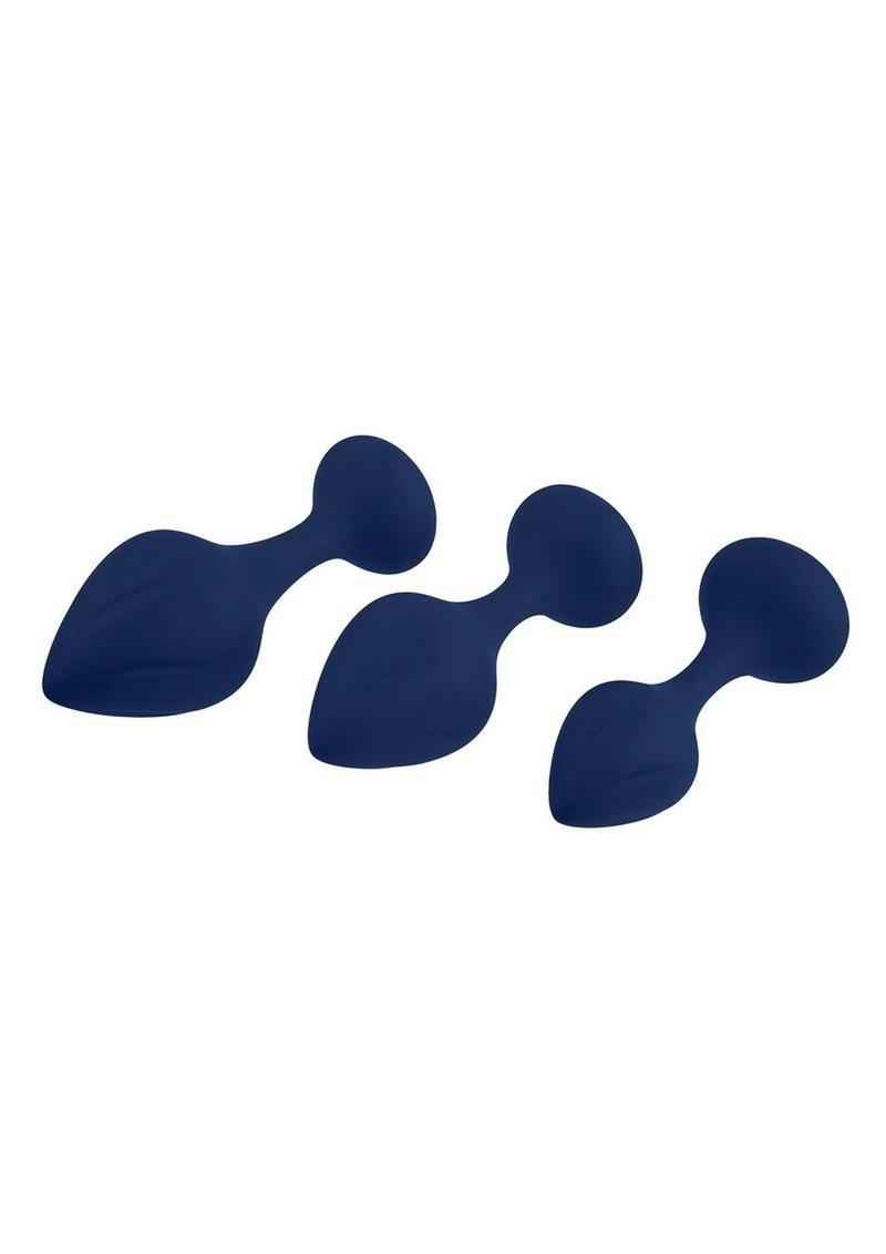 Playboy Tail Trainer Silicone Anal Kit (3 Piece) - Navy