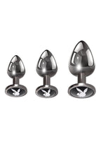 Playboy Pleasure 3 Ways Metal Anal Training Kit (3 Piece) - Black
