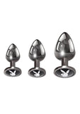 Playboy Pleasure 3 Ways Metal Anal Training Kit (3 Piece) - Black