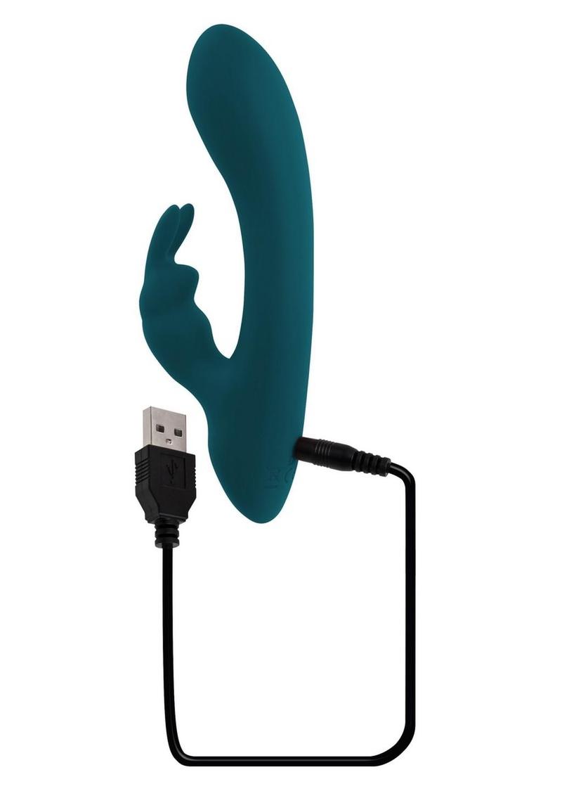 Playboy Lil Rabbit Rechargeable Silicone Rabbit Vibrator - Teal