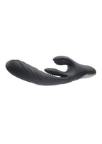 Playboy Rapid Rabbit Rechargeable Silicone Triple Stimulation Vibrator - Black