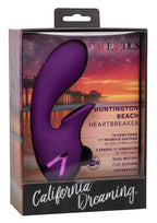 California Dreaming Huntington Beach Heartbreaker Rechargeable Rabbit Vibrator - Purple