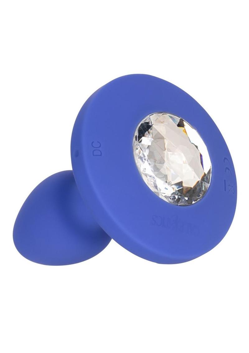 Cheeky Gems Rechargeable Silicone Vibrating Butt Plug - Small - Blue