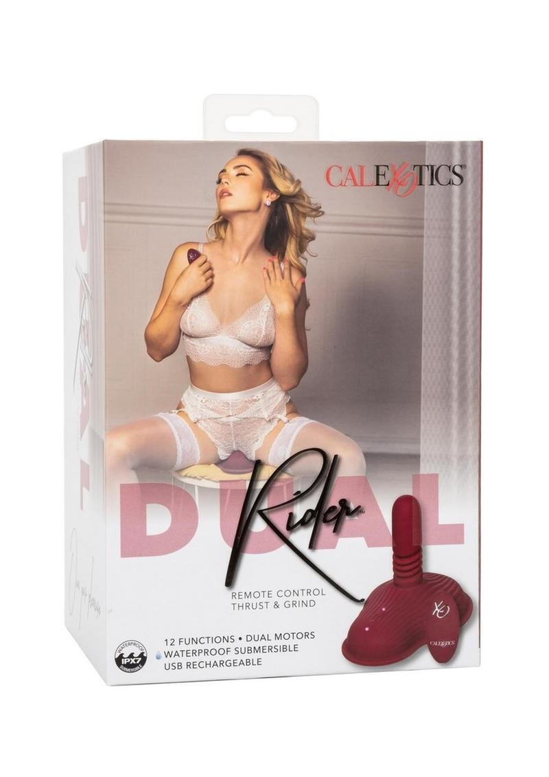 Dual Rider Rechargeable Silicone Thrust & Grind Vibrator with Remote Control - Red