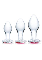 Gläs Heart Jewel Glass Anal Training Set (3 Piece)