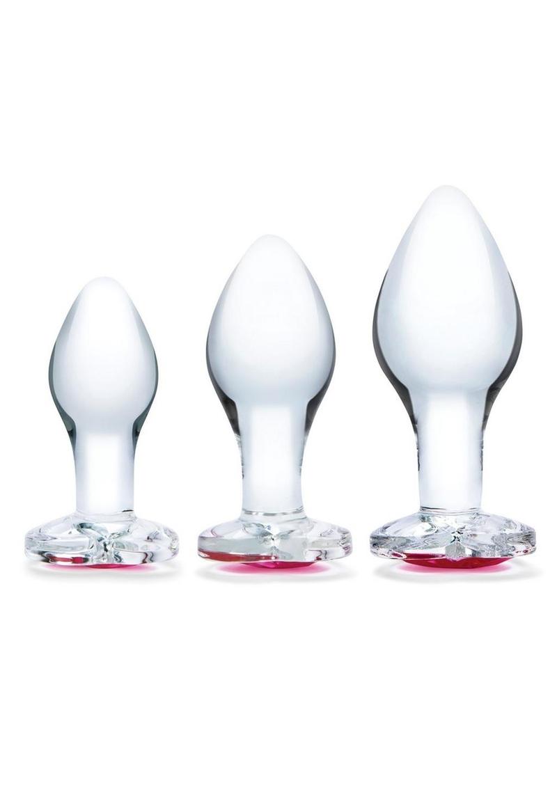 Gläs Heart Jewel Glass Anal Training Set (3 Piece)