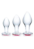 Gläs Heart Jewel Glass Anal Training Set (3 Piece)