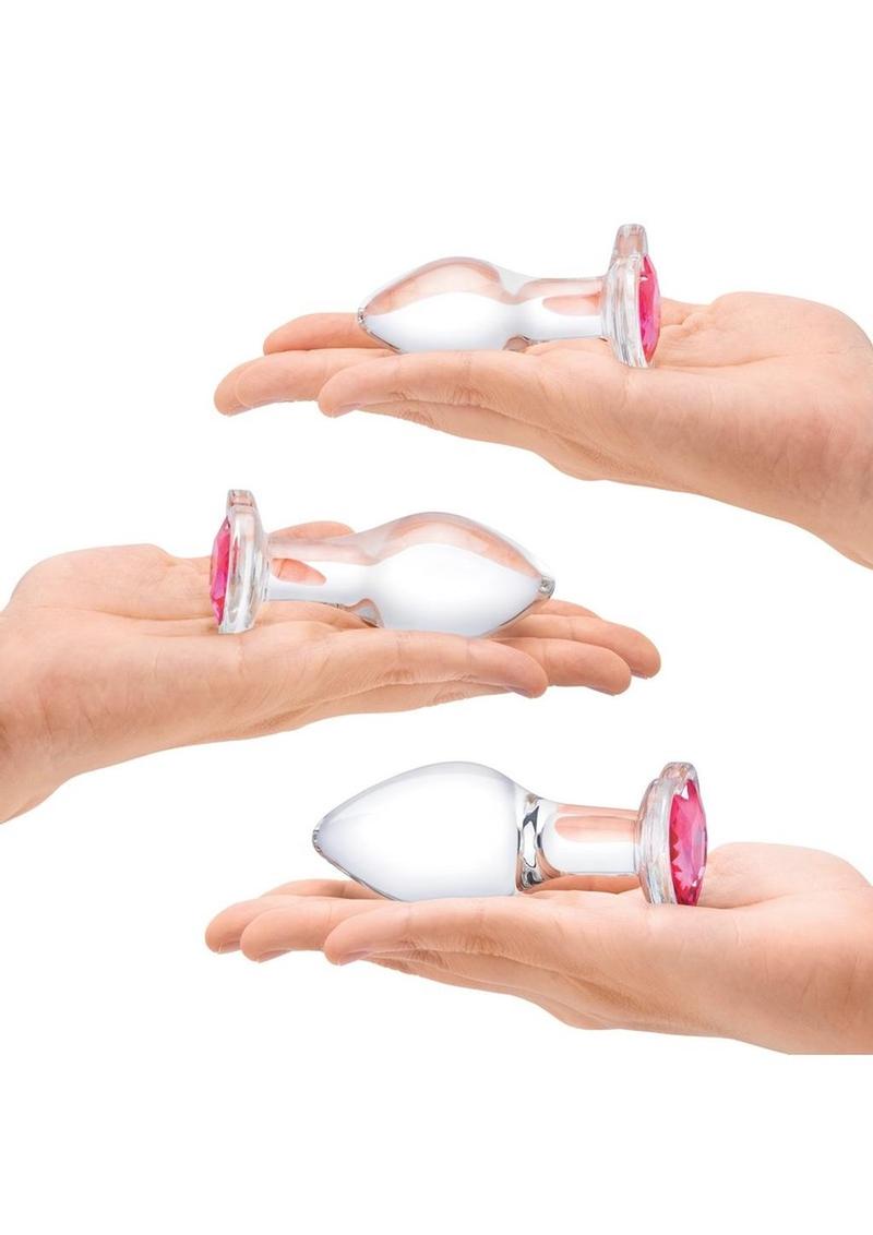 Gläs Heart Jewel Glass Anal Training Set (3 Piece)