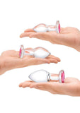 Gläs Heart Jewel Glass Anal Training Set (3 Piece)