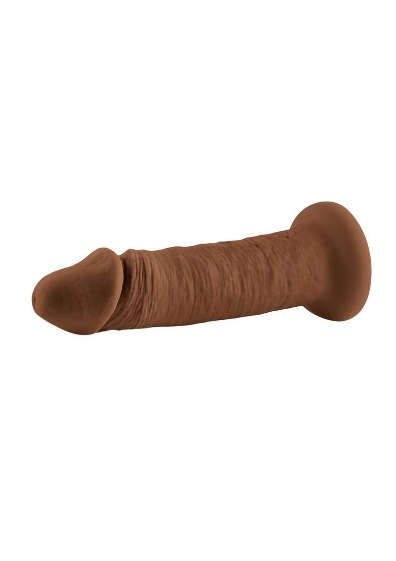 Vibrating Rechargeable Silicone Dildo 6in - Caramel