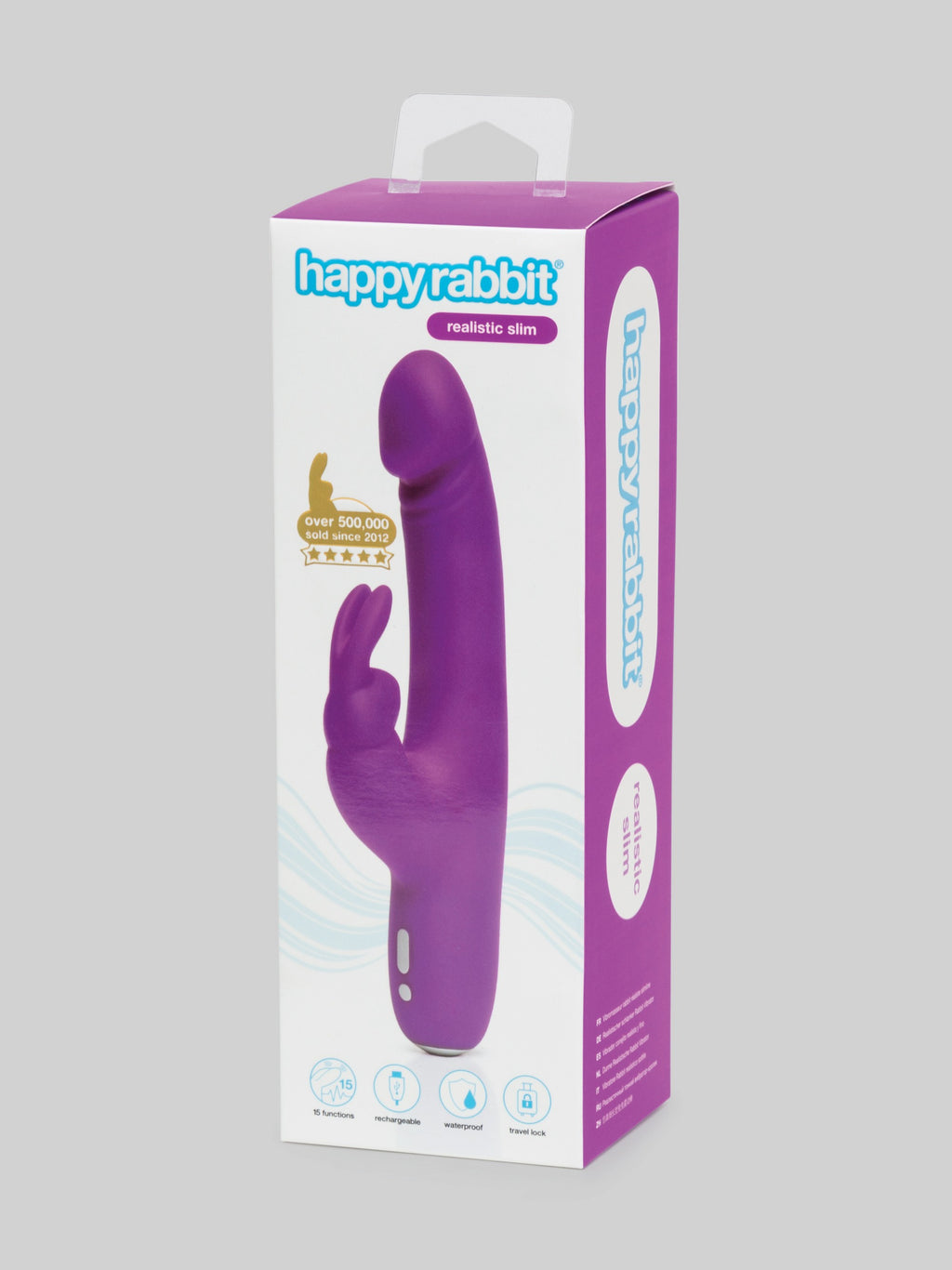 Happy Rabbit Slimline Realistic Silicone Rabbit Vibrator - Purple