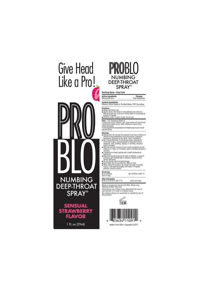 ProBlo Numbing Deep-Throat Spray 1oz - Strawberry