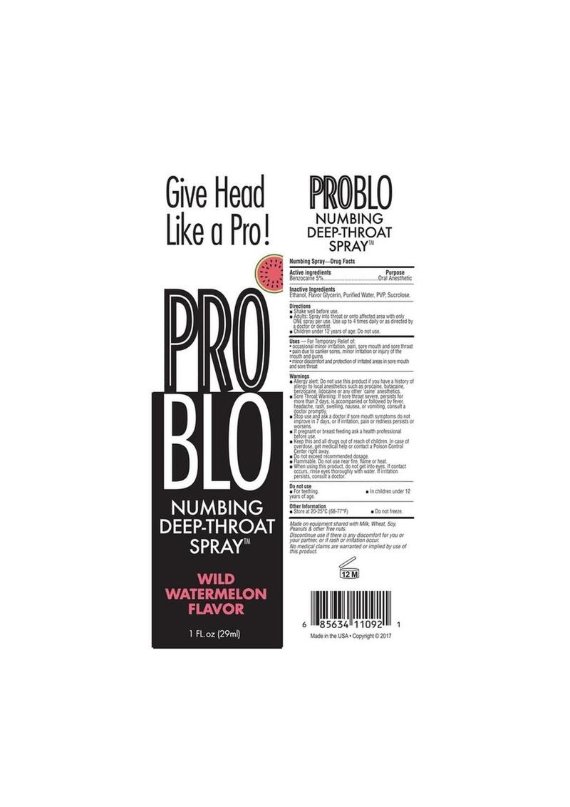 ProBlo Numbing Deep-Throat Spray 1oz - Watermelon