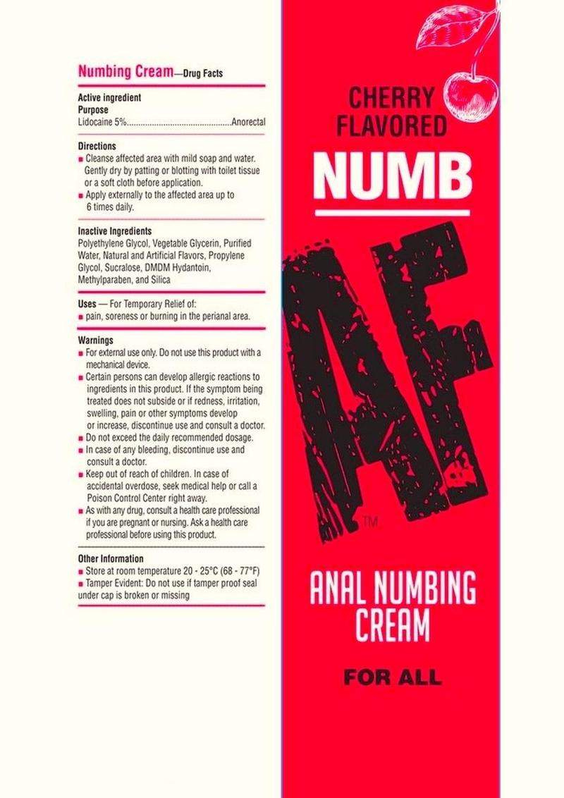 Numb AF Anal Desensitizer Cherry 10ml (65 per Bowl)