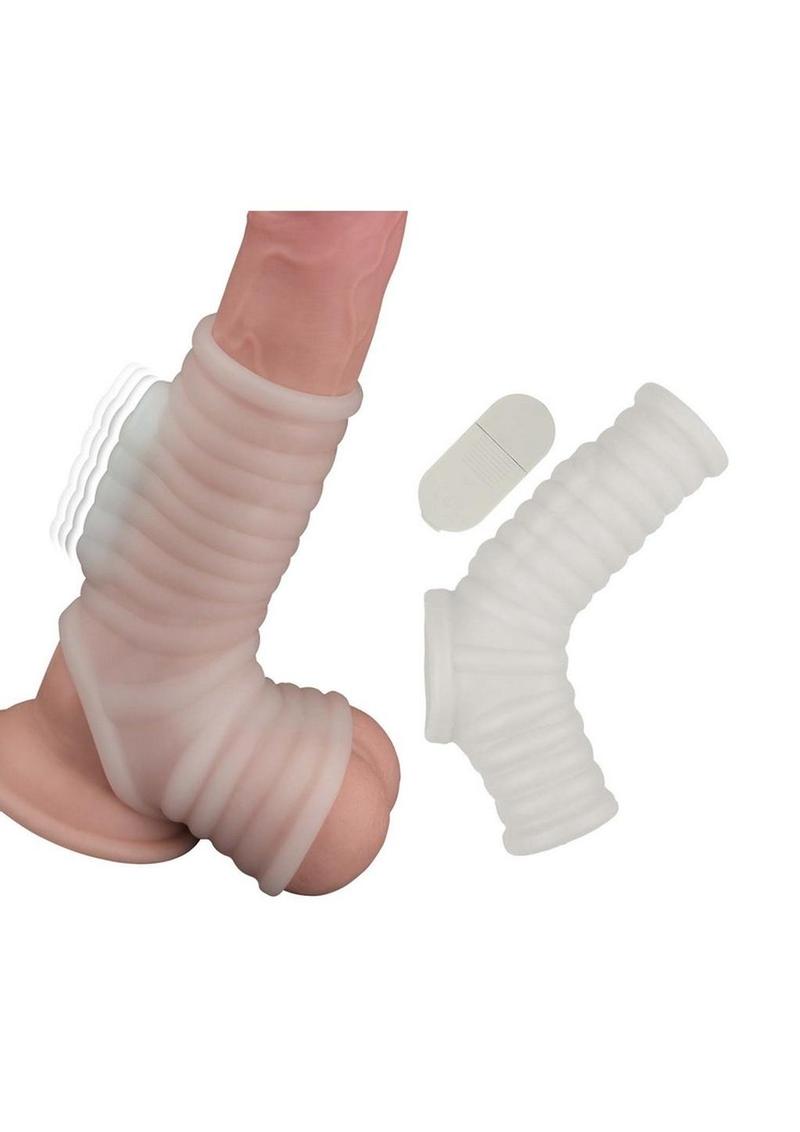 Vibrating Power Sleeve Ribbed Fit - White