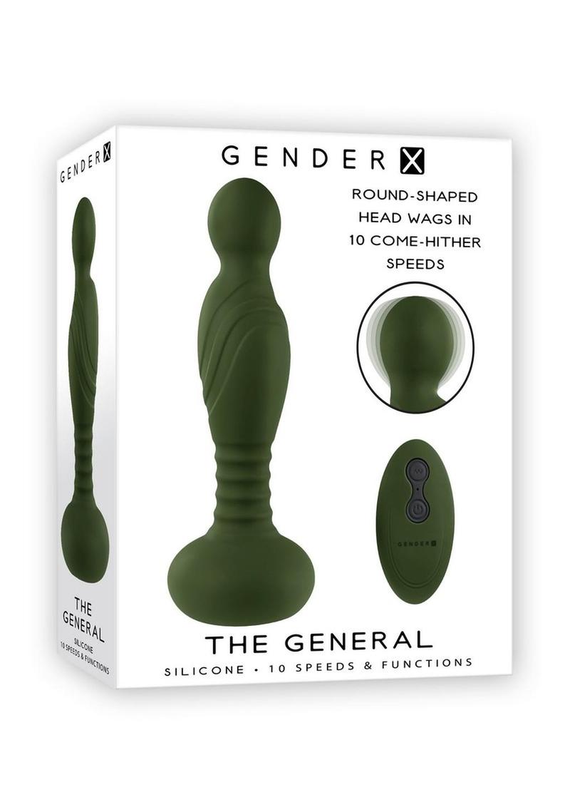 Gender X The General Rechargeable Silicone Vibrator with Remote Control - Green