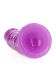 RealRock Slim Glow in the Dark Dildo with Suction Cup 6in - Purple