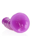RealRock Slim Glow in the Dark Dildo with Suction Cup 7in - Purple