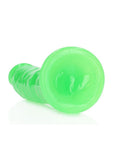 RealRock Slim Glow in the Dark Dildo with Suction Cup 8in - Green