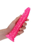 RealRock Slim Glow in the Dark Dildo with Suction Cup 8in - Pink